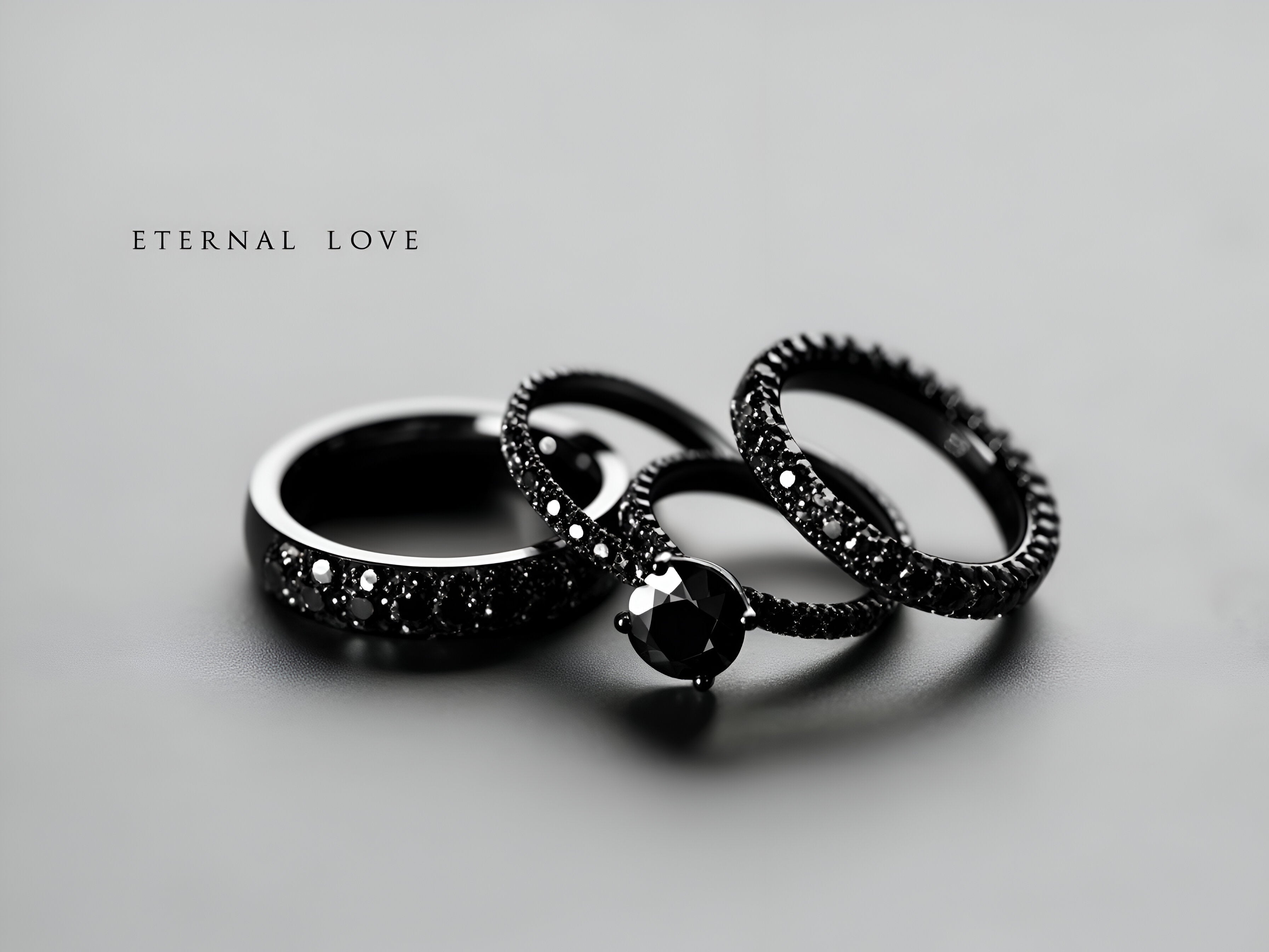 Ladies Black Diamond Wedding Rings