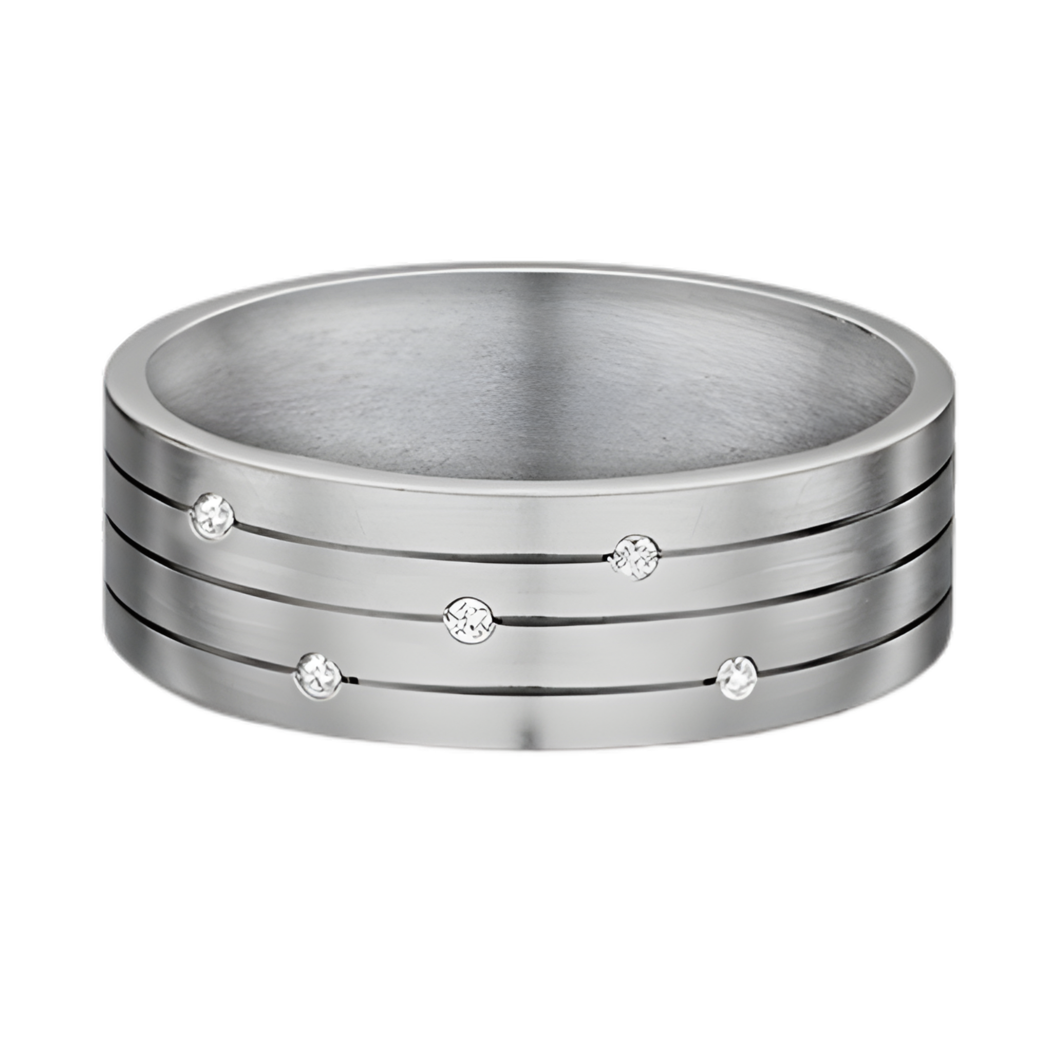Dora Flat Tri Grooved with Diamonds - 3410T00