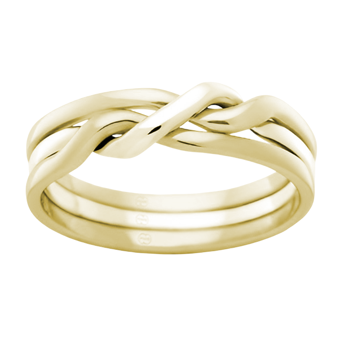 P.W. Beck 3 piece Tri colour Puzzle Ring - 3TJ1490L