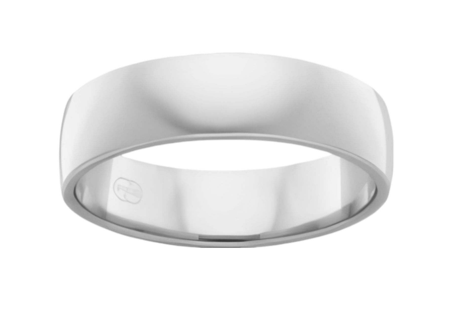 A classic gold contour wedding band with a smooth, polished finish.