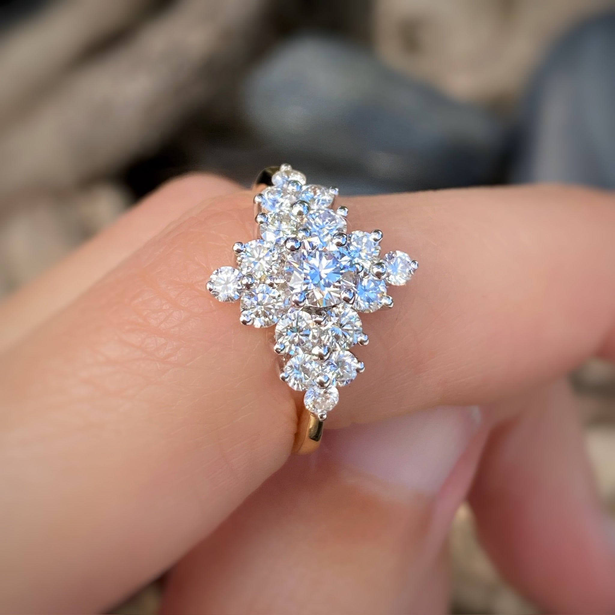 Gorgeous diamond cluster dress ring