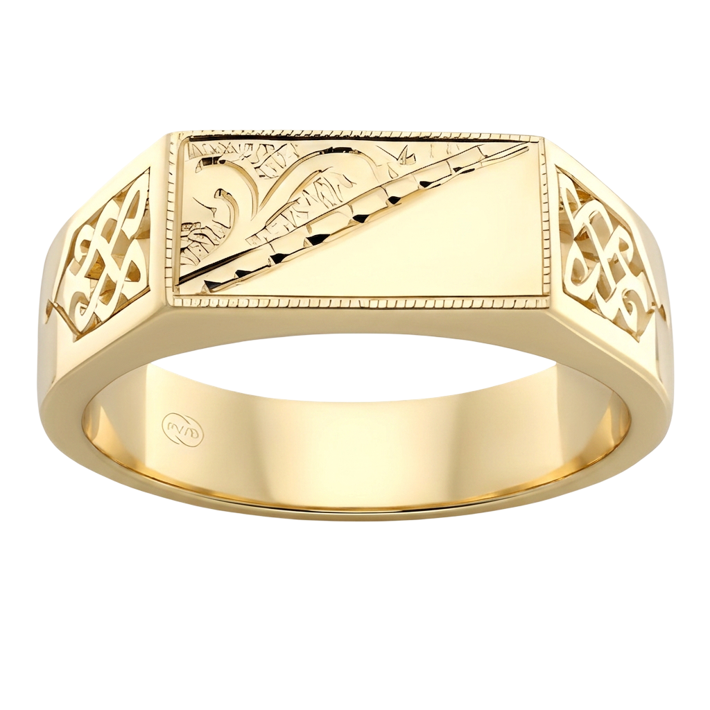 Hand Engraved Celtic Flat Top - J2170