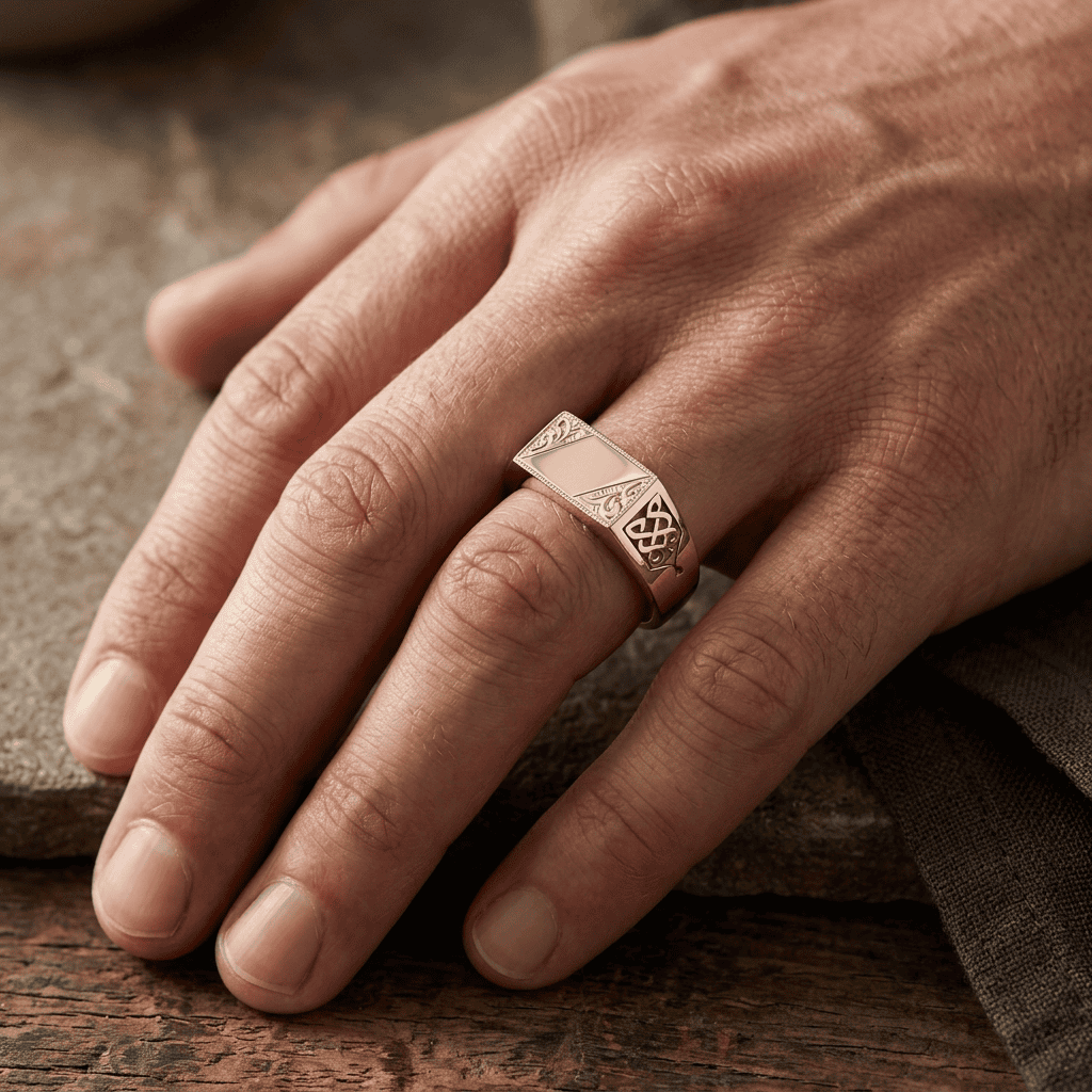 Hand Engraved Celtic Flat Top - J2171