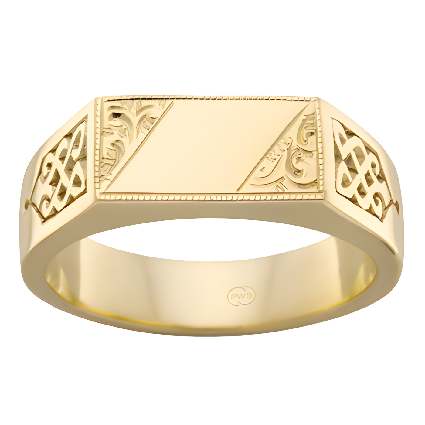 Hand Engraved Celtic Flat Top - J2171