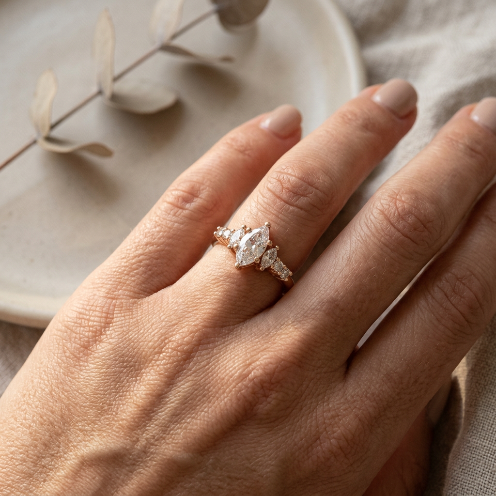 P.W. Becks Marquise Engagement Ring - J5201