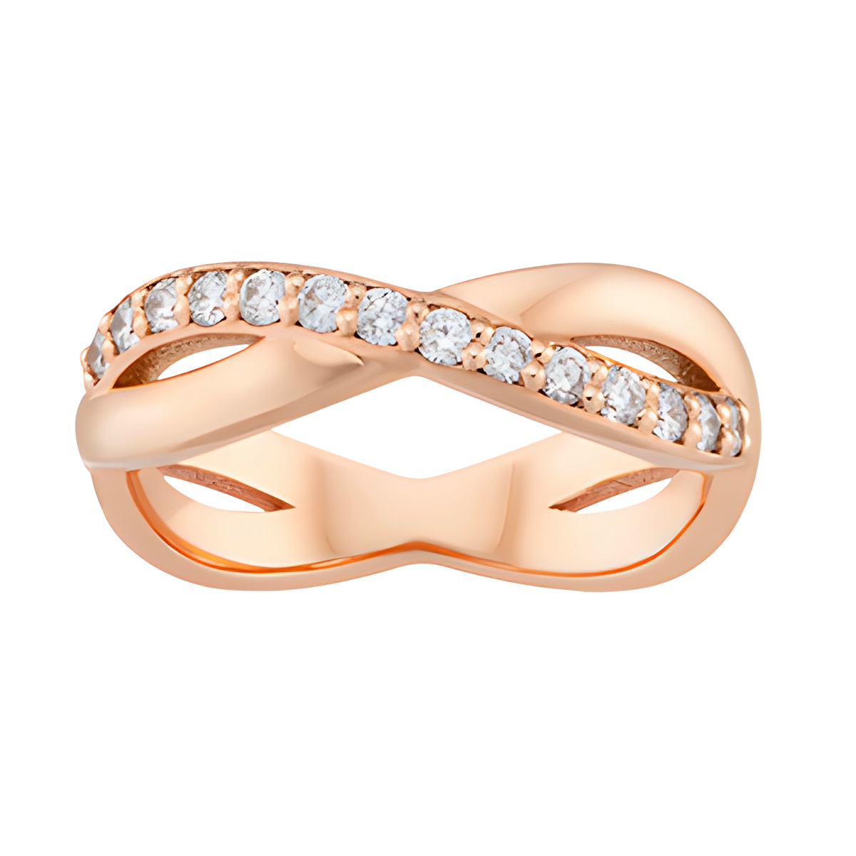 Stone Set Crossover Ring - J5320