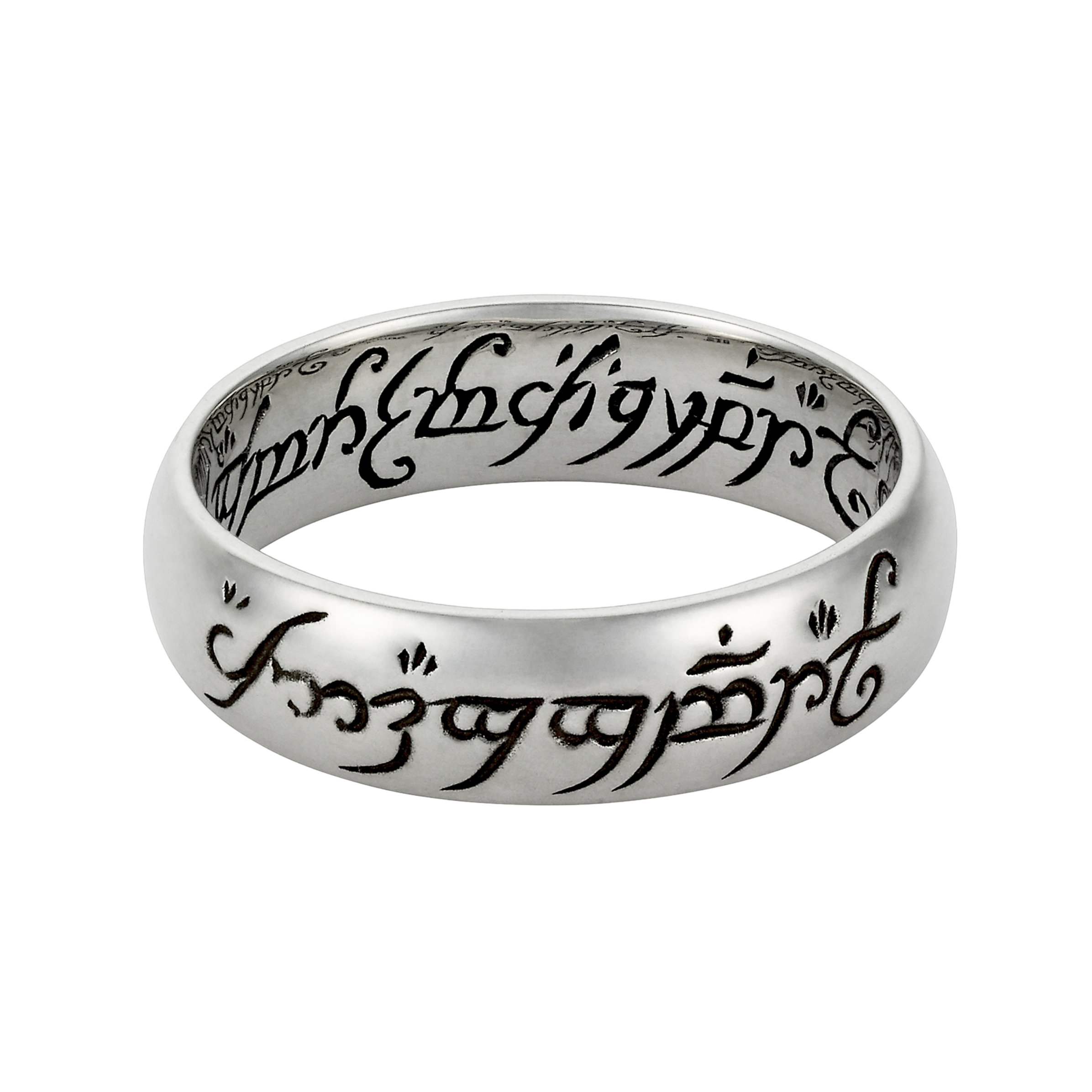 Lord of the Rings Silver Black Resined Ring - WD194