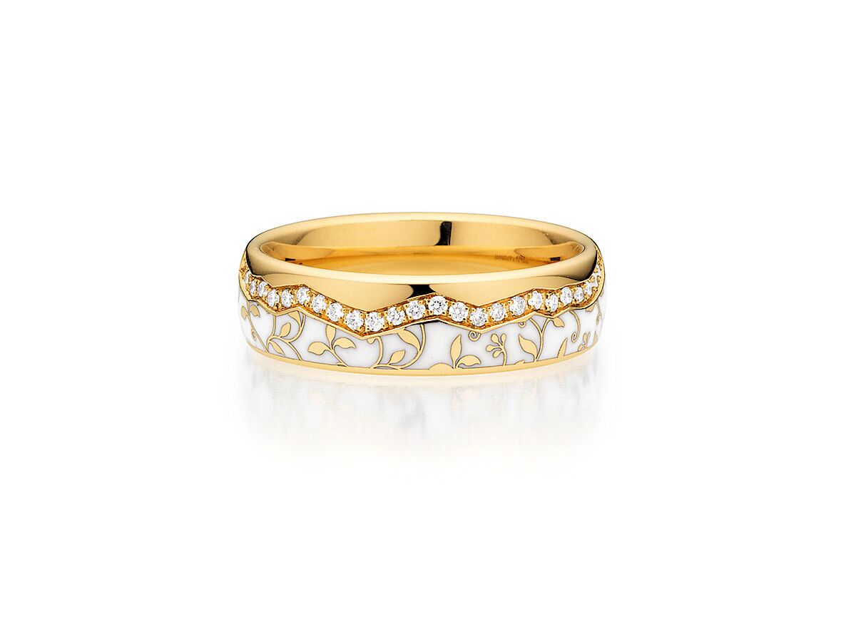 Fischer 14ct and Hi-Tec Ceramic Diamond Wedding Ring