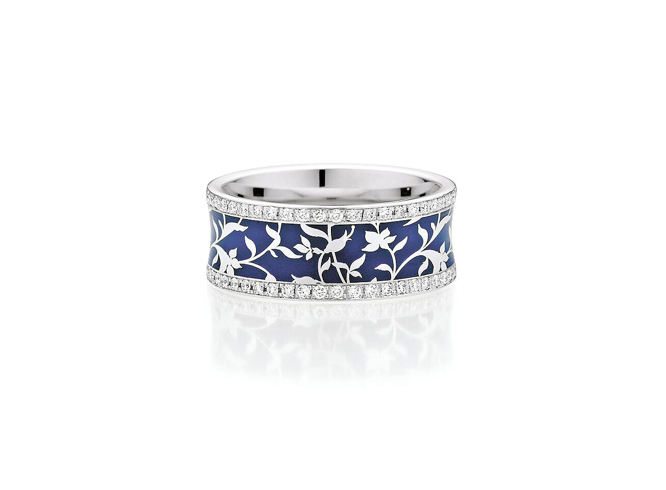 Fischer 14ct and Royal Blue Hi-Tec Ceramic Diamond Wedding Ring
