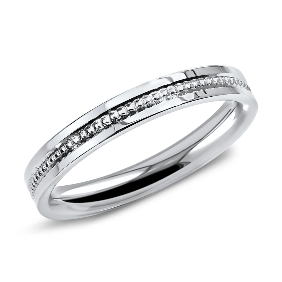 Ladies beaded wedding ring