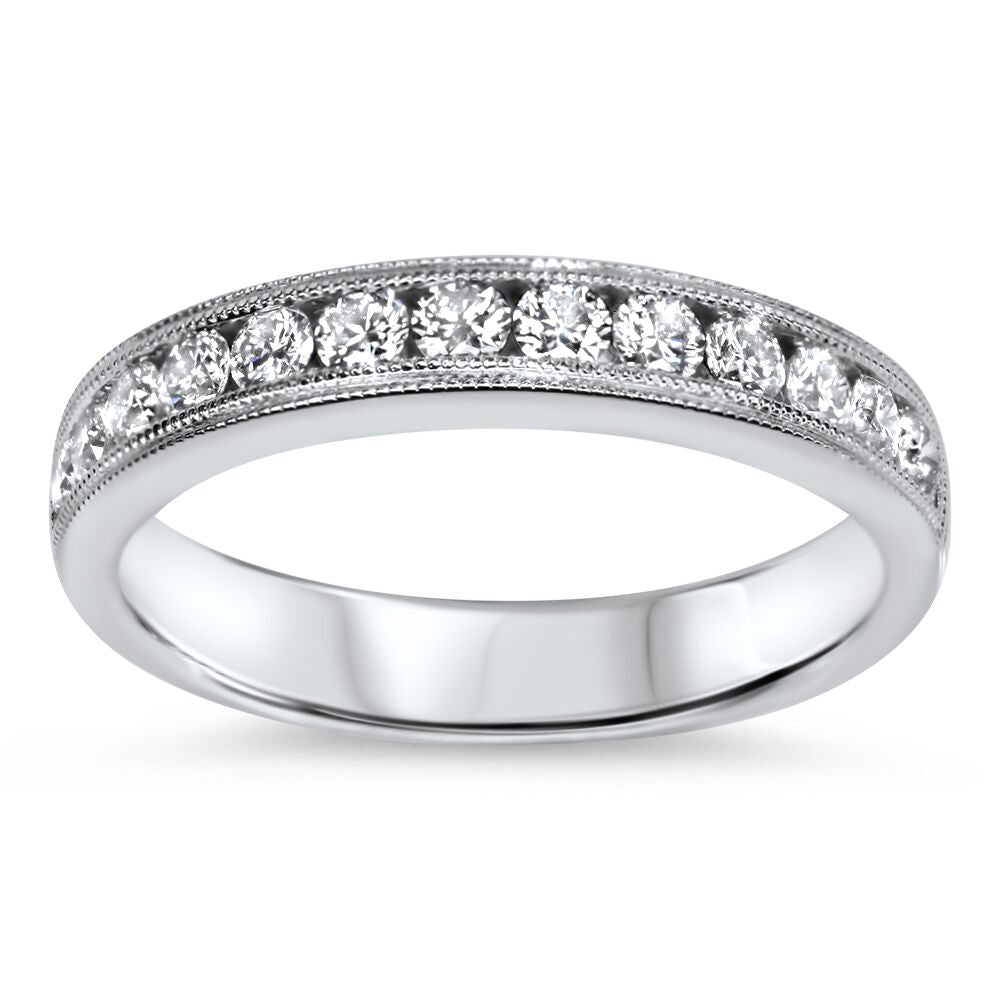 Ladies White Gold Diamond wedding ring