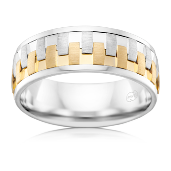 P. W. Beck Australian made White and yellow Gold wedding ring