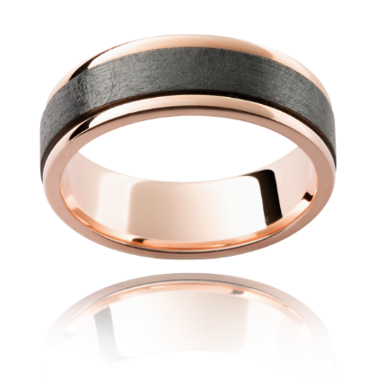 Australian made Zirconium and Rose Gold ring
