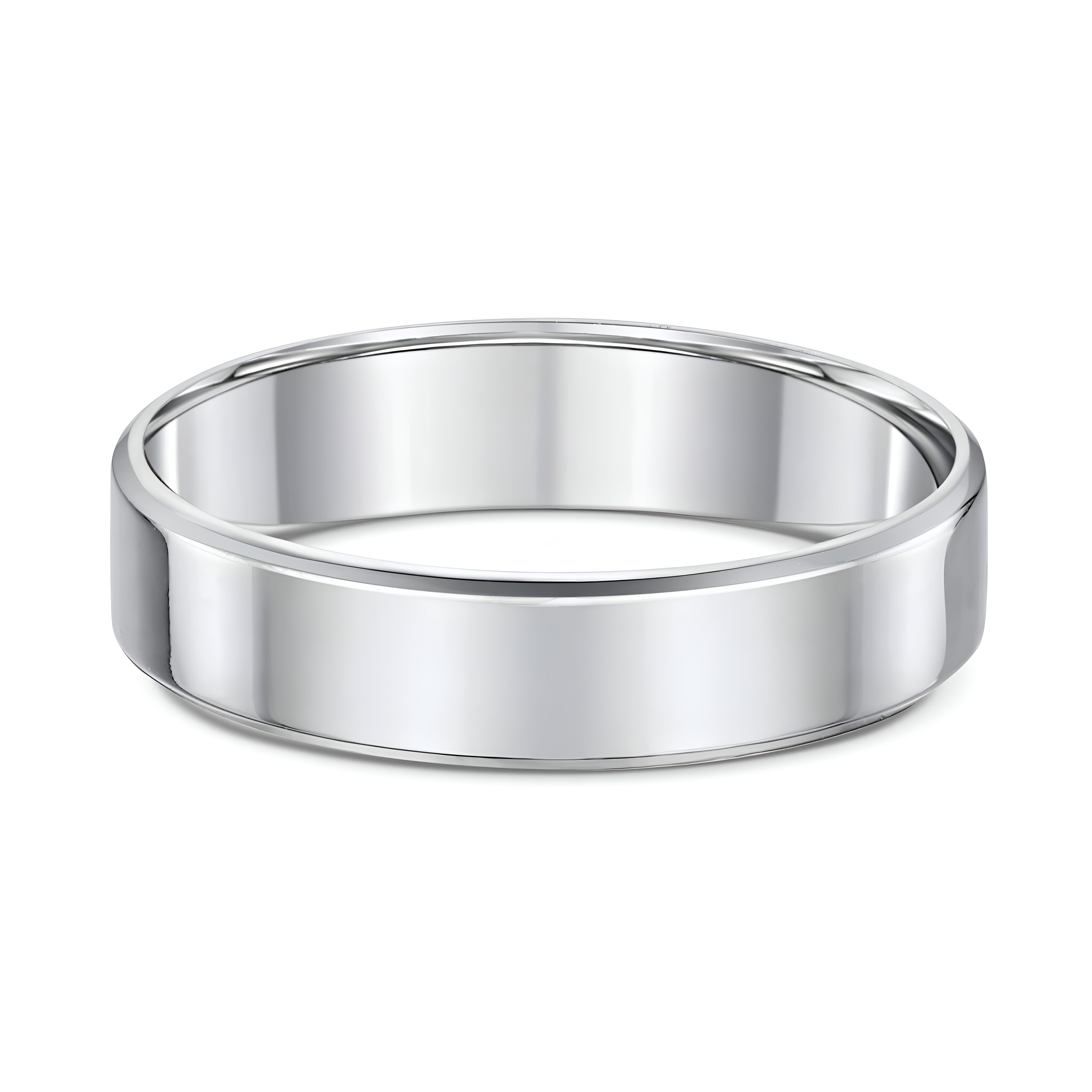 Mens Flat Bevel Wedding Rings