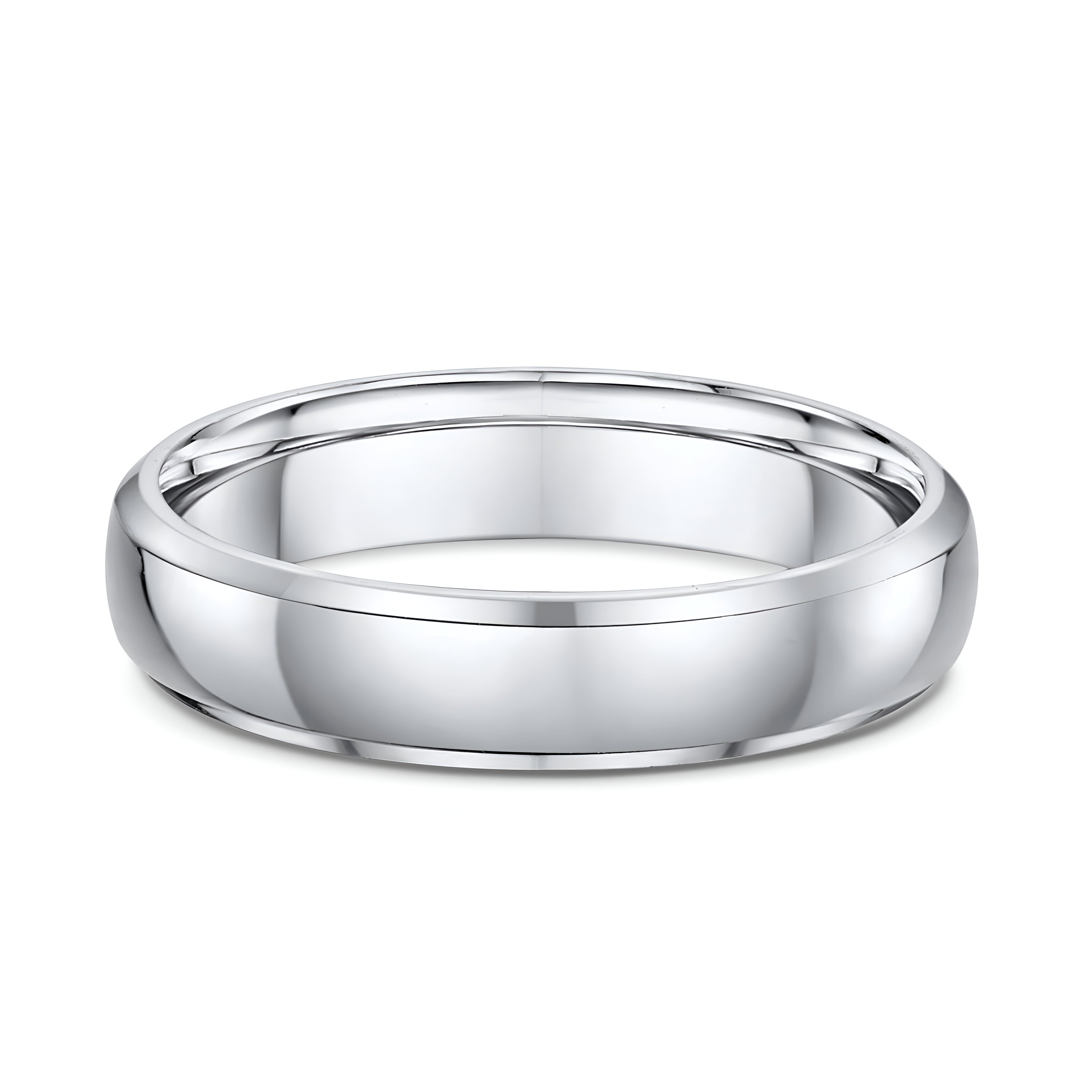Mens Round Bevel Wedding Rings