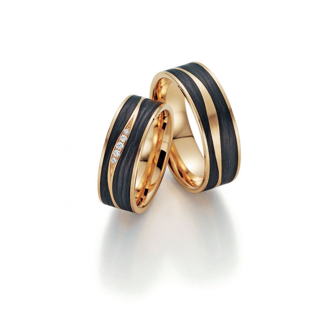 Black Carbon Wedding Rings