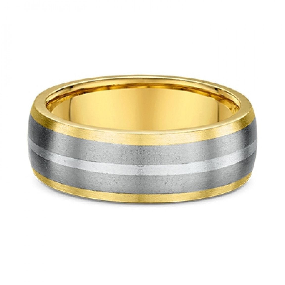 Dora Titanium and Gold Classic Wedding Rings