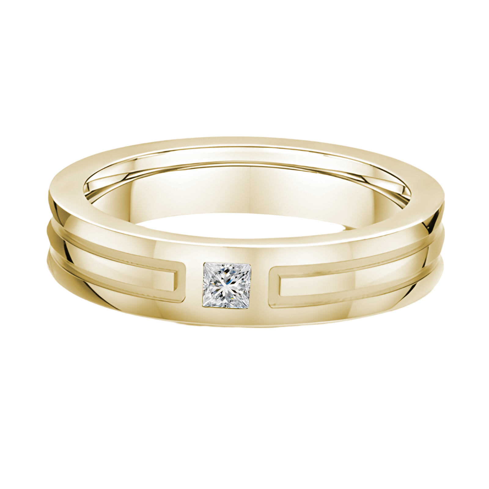 Dora Gold Square Diamond Grooved - 2427000