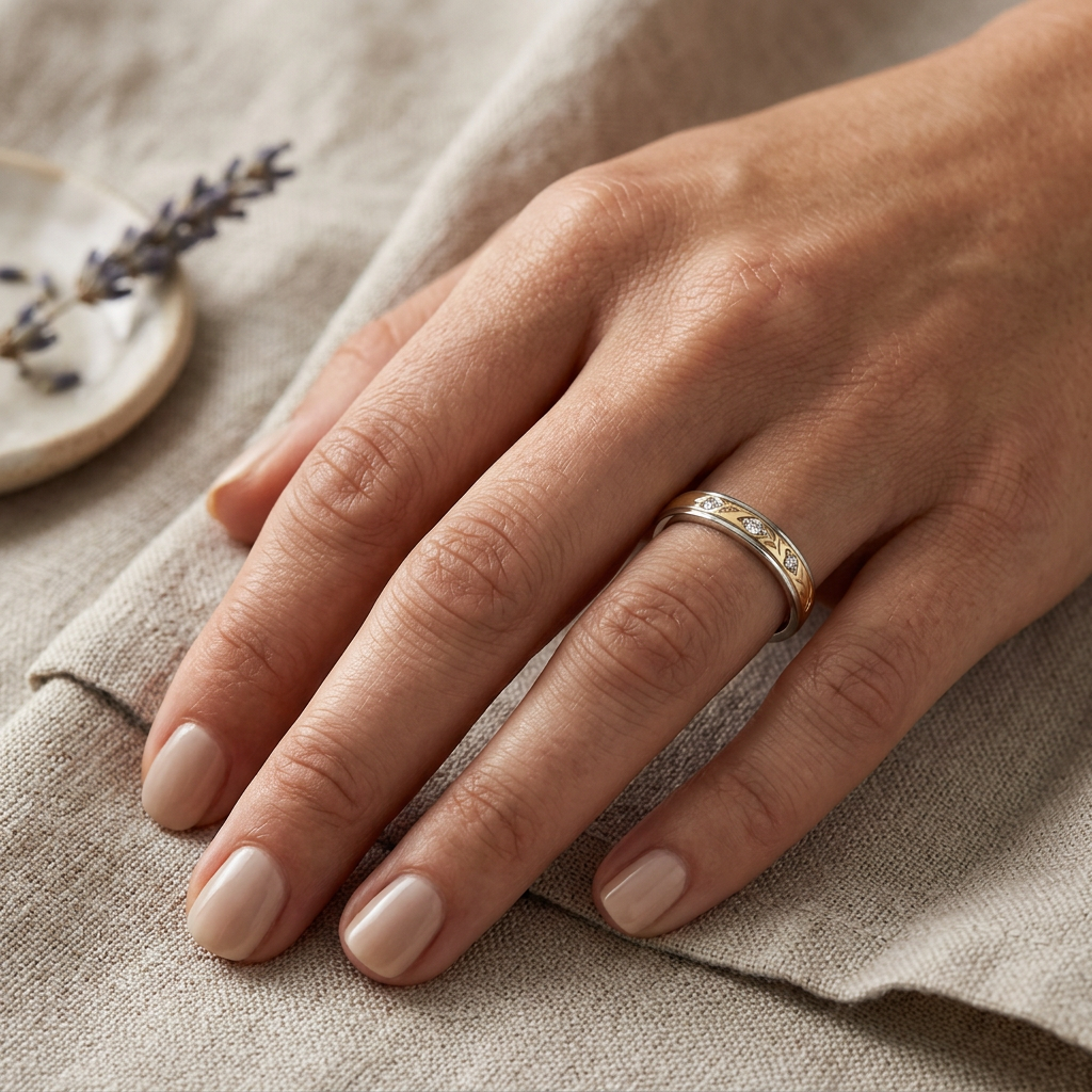 Two Tone Stone Set Friendship Ring - 2T2706