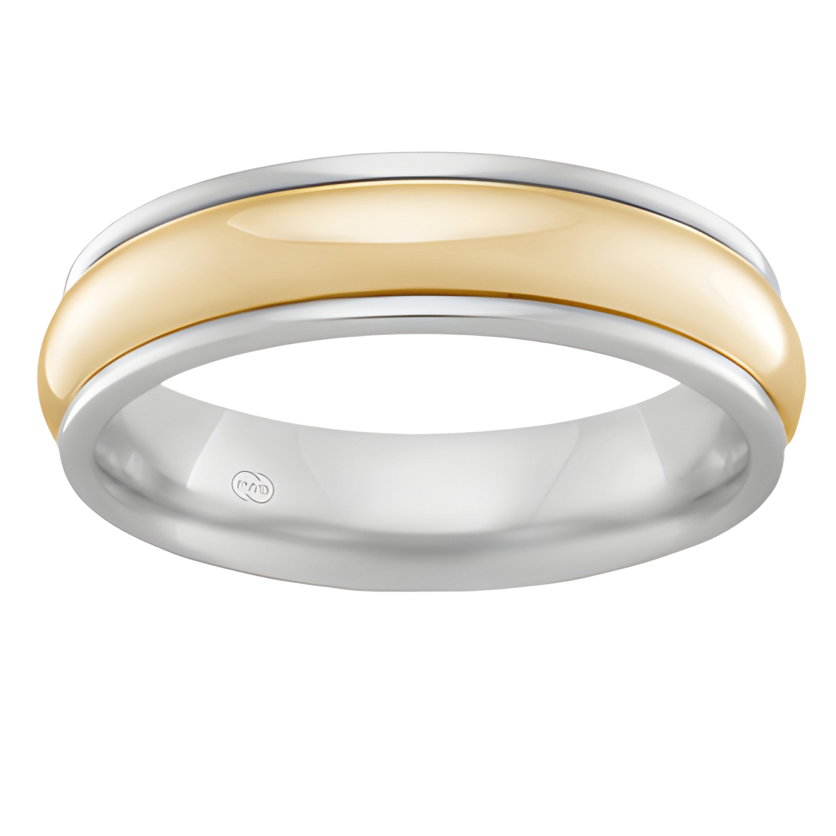 P. W. Beck Australian made two tone wedding ring - 4mm 9ct Yellow Gold 2TJ2356 9ct BB