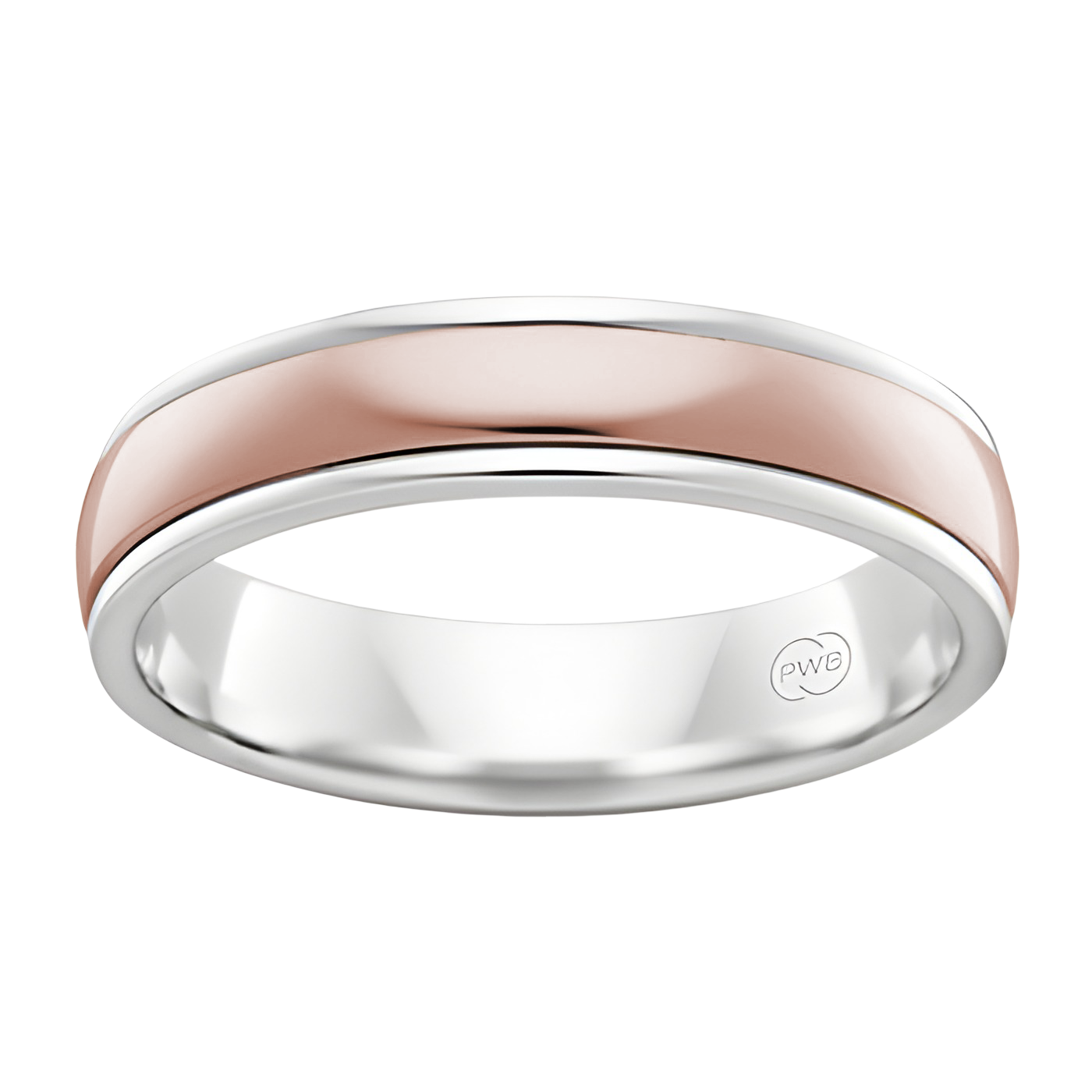 Rich Rose Gold and White Gold 9ct Mens Wedding ring