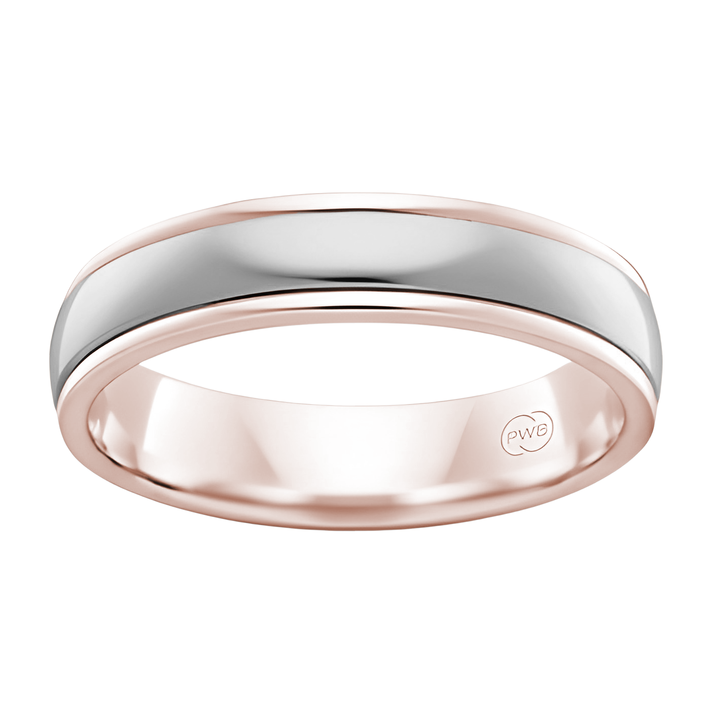 Rich Rose Gold and White Gold 9ct Mens Wedding ring