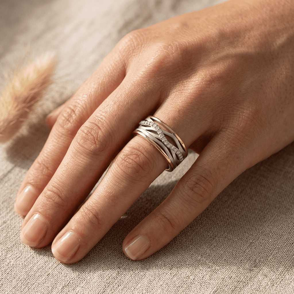 P.W. Becks Stone Set Wave Dress Ring - 2TJ5398