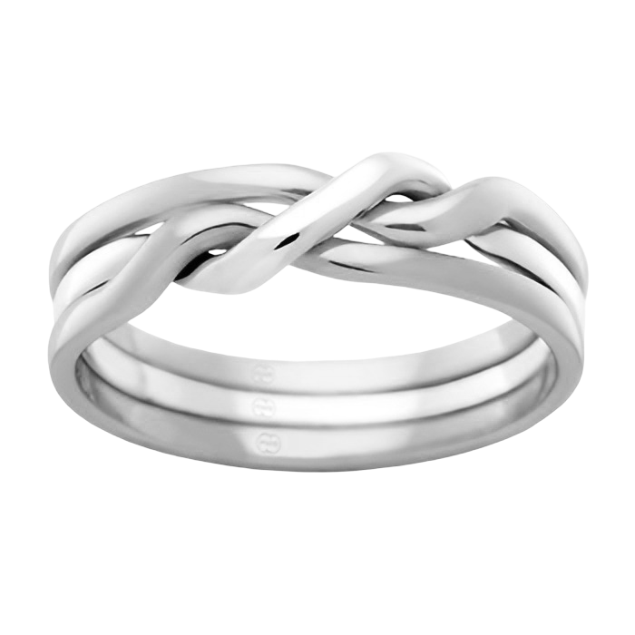 P.W. Beck 3 piece Tri colour Puzzle Ring - 3TJ1490L