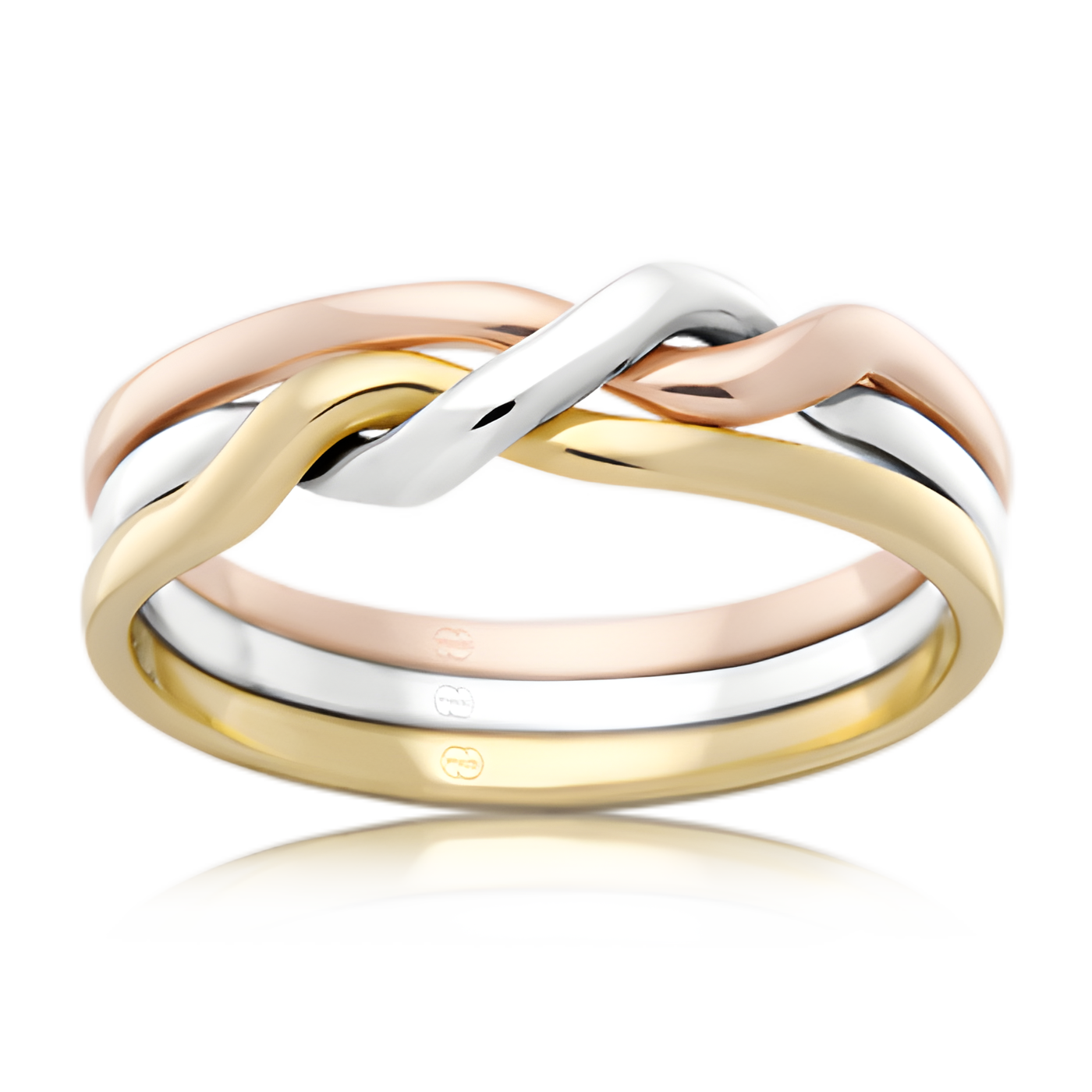 P.W. Beck 3 piece Tri colour Puzzle Ring - 3TJ1490L