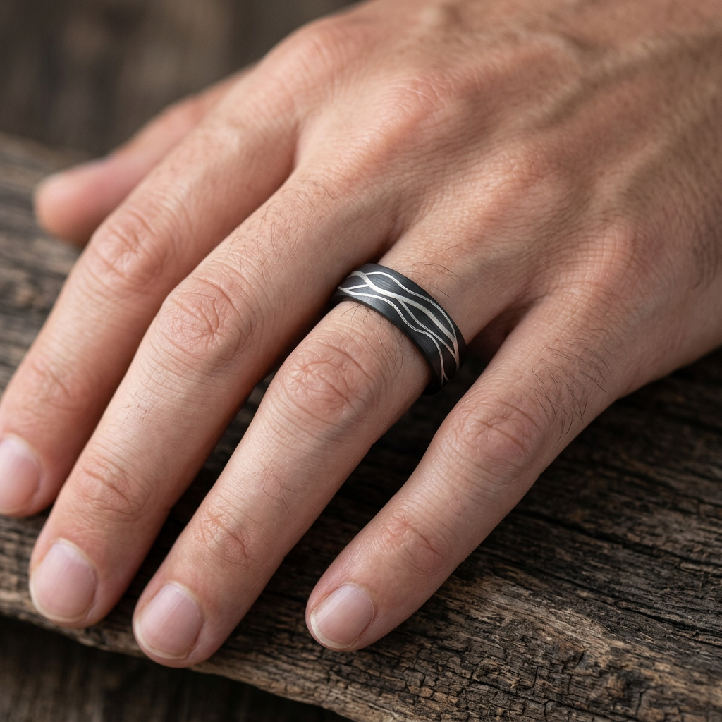 Laser Engraved Wedding Ring - HR5397