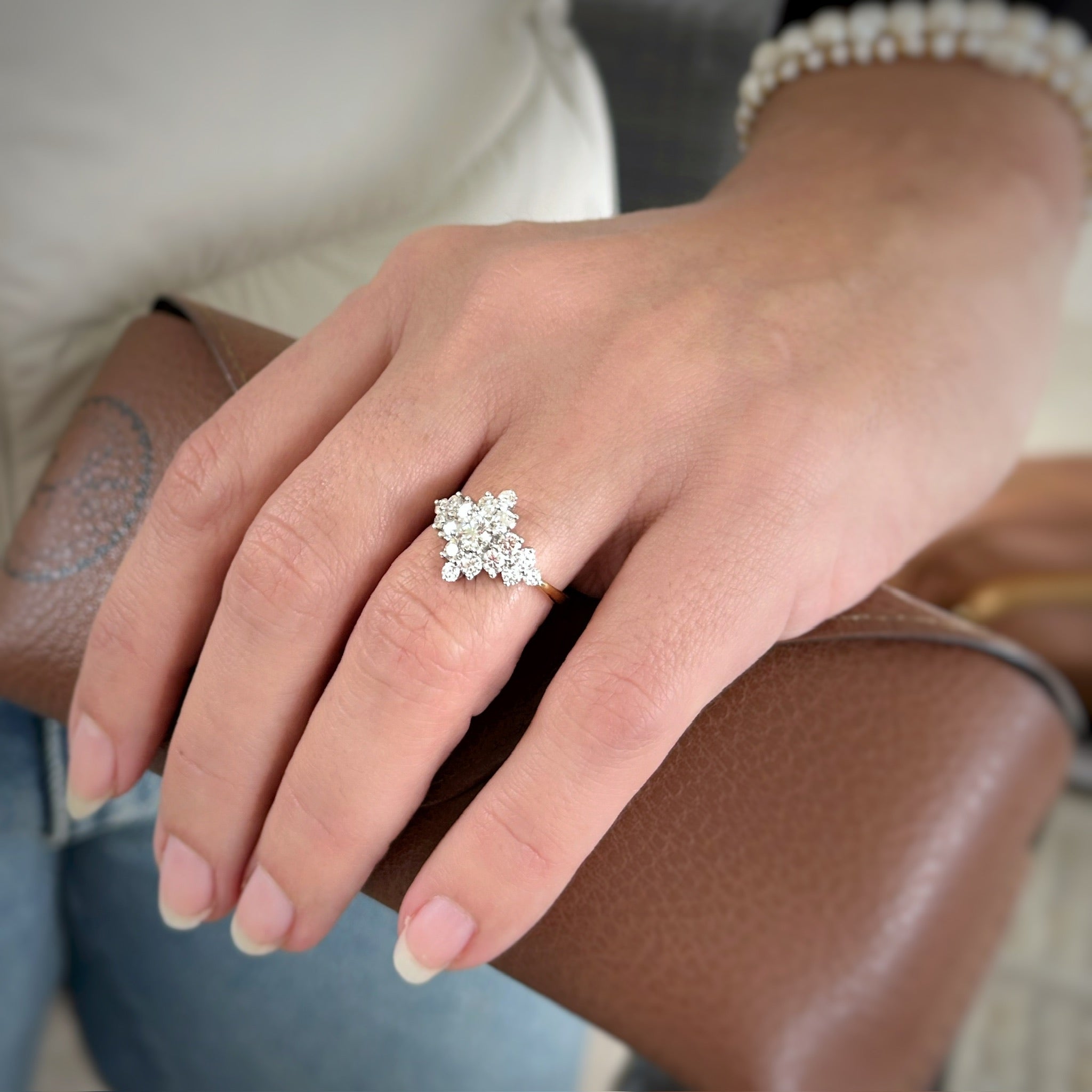 Gorgeous diamond cluster dress ring