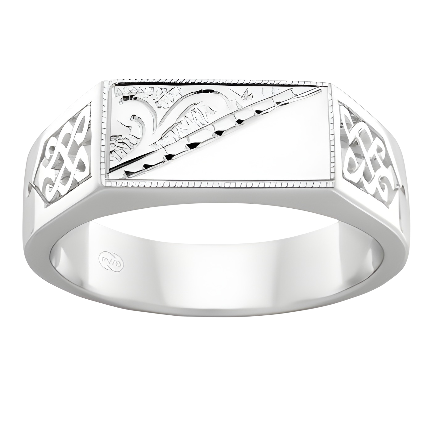 Hand Engraved Celtic Flat Top - J2170