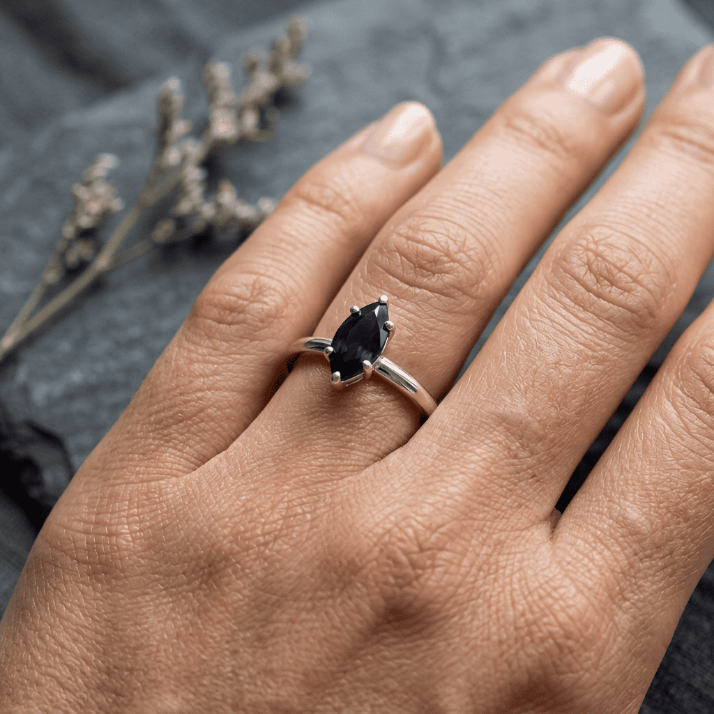 P.W. Becks Blue Marquise Natural Sapphire and Diamond - J4994