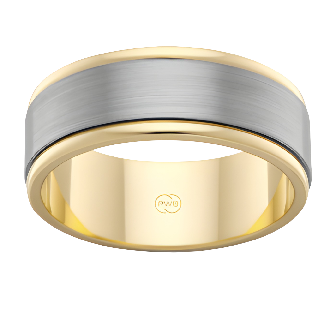 Mens Titanium and 9ct Yellow Gold Wedding Ring