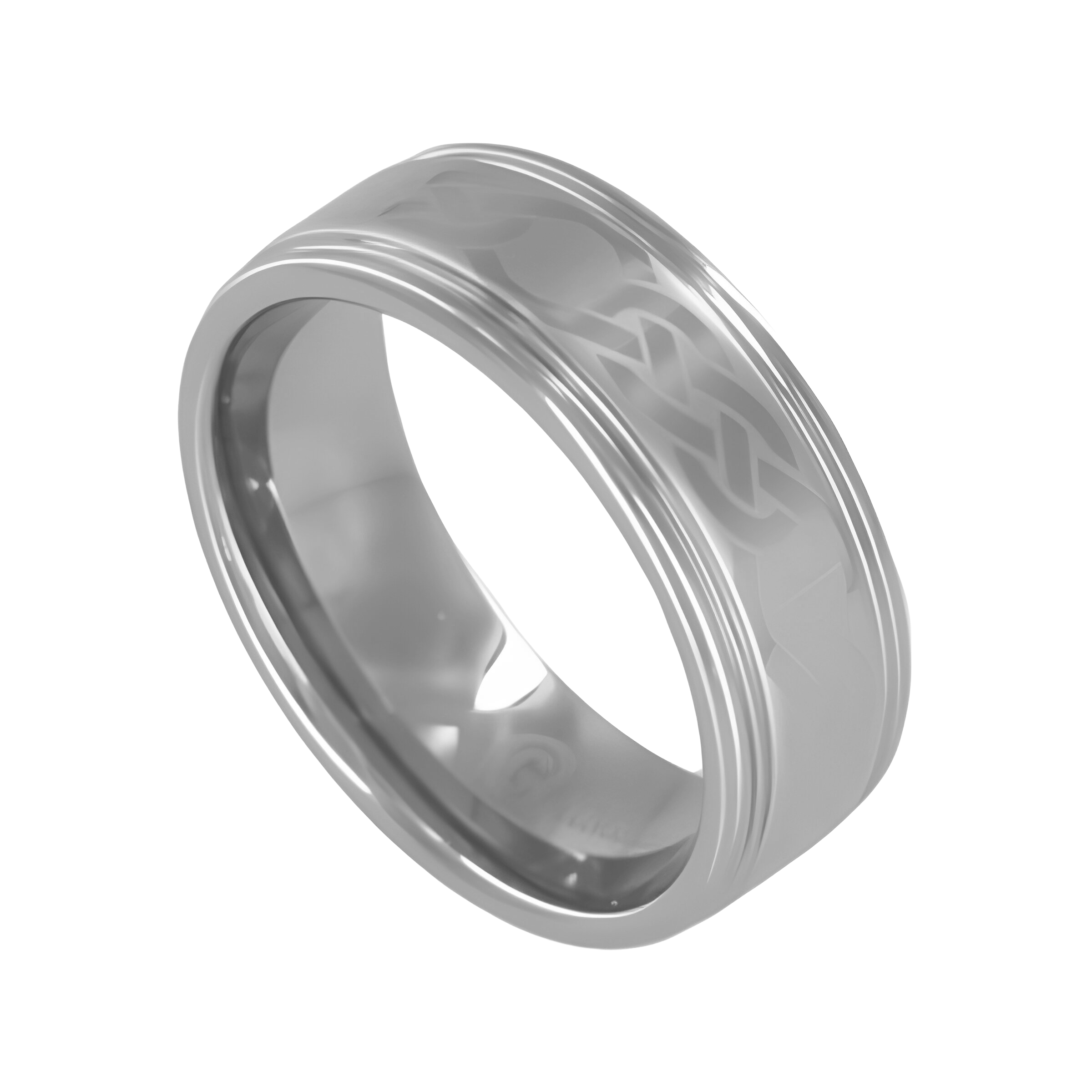 Gilletts Ribbed Edges Tungsten Carbide Celtic