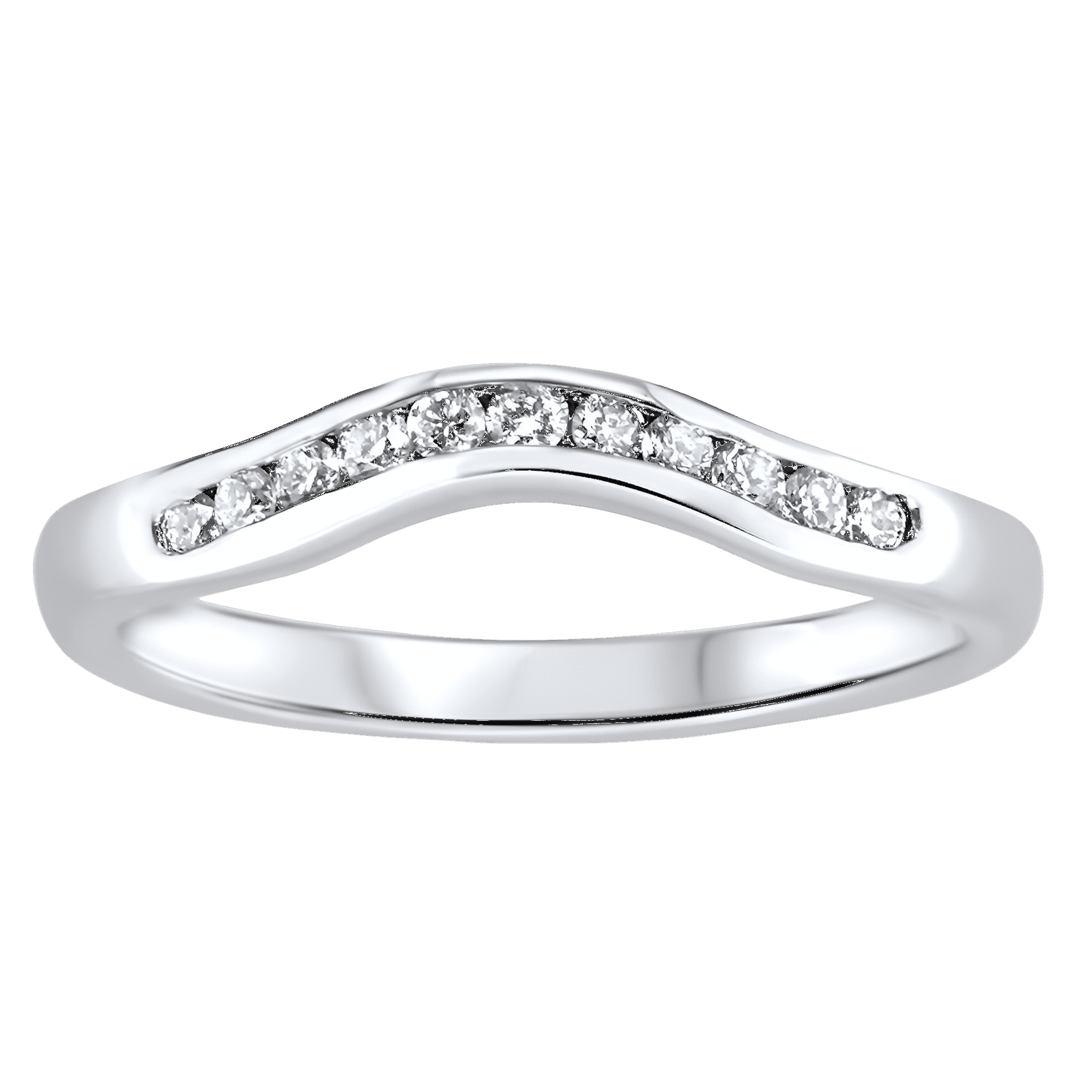 Platinum diamond fitted wedding ring