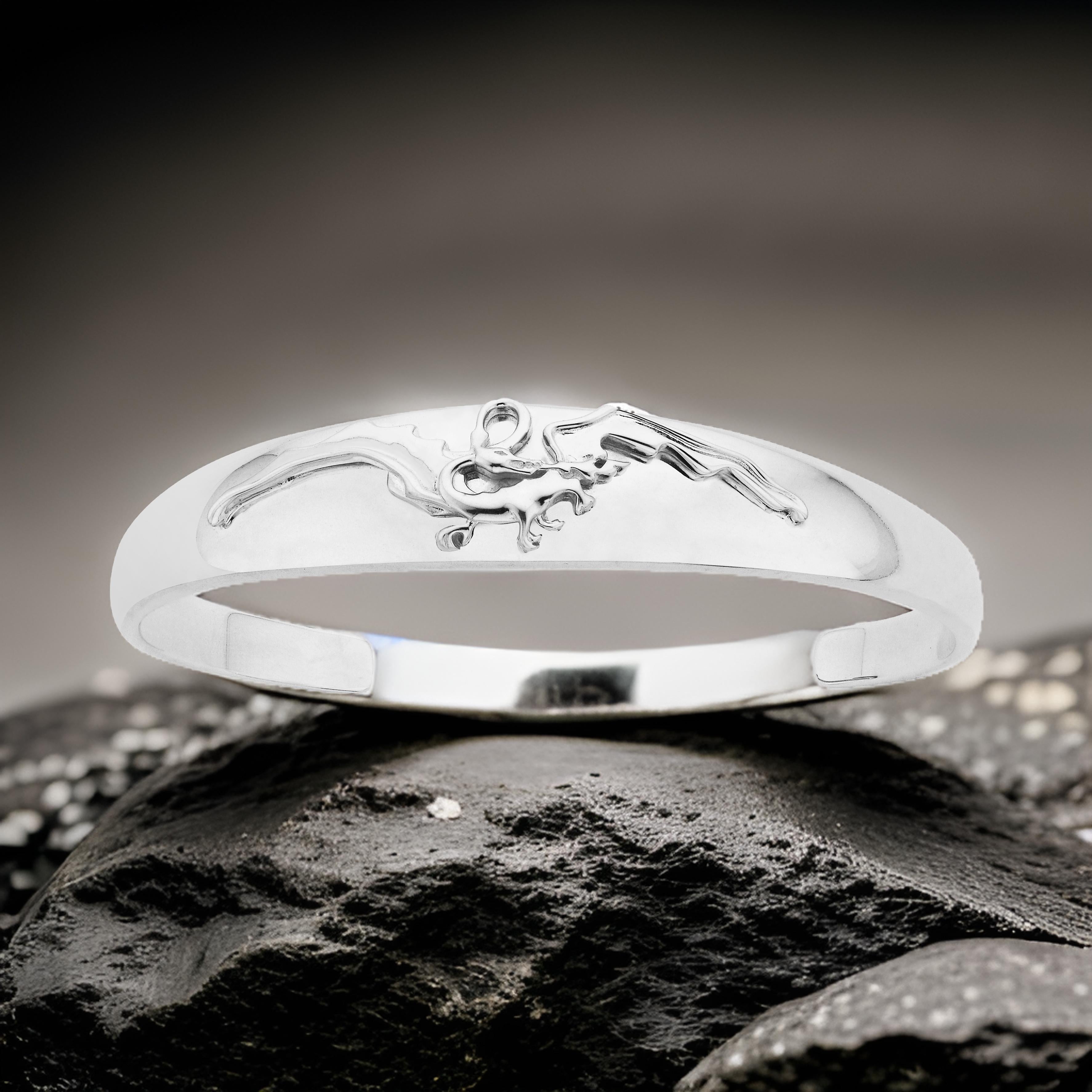 Smaug Silver Cuff Bangle - B124
