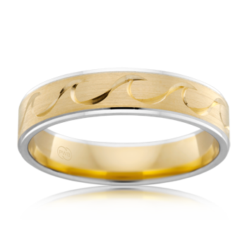 P. W. Beck Australian made two tone Surf wave wedding ring