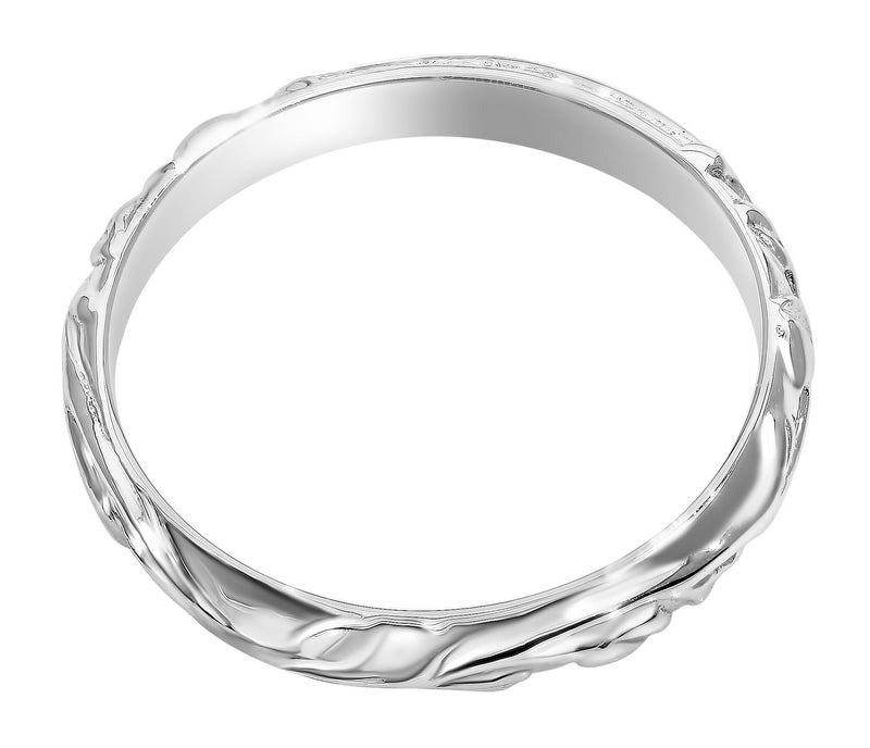 Ladies Engraved White Gold wedding ring