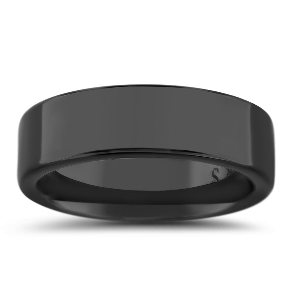 7mm Black Ceramic Wedding Ring