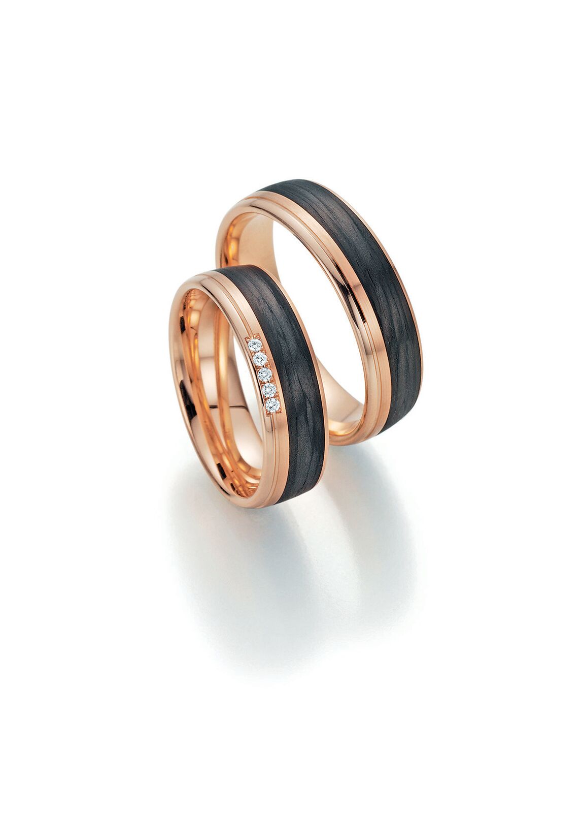 Fischer 14ct and Black Carbon Wedding Ring