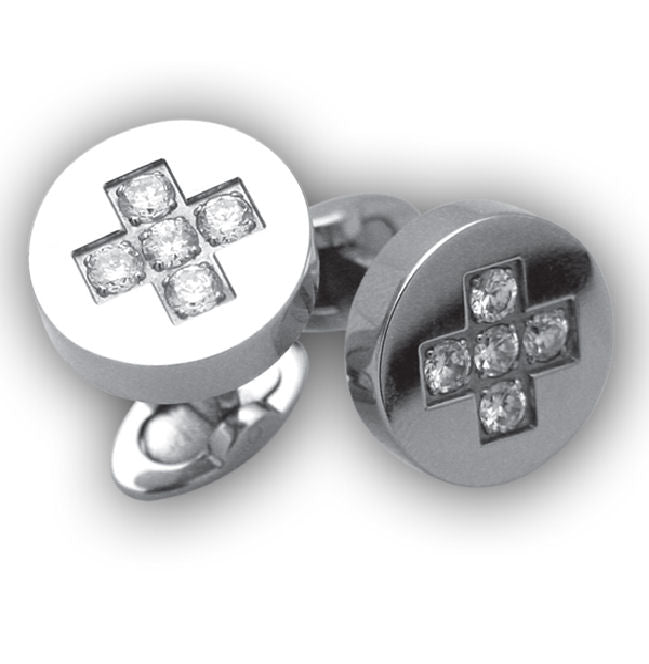 Men's cubic zirconia cuff links