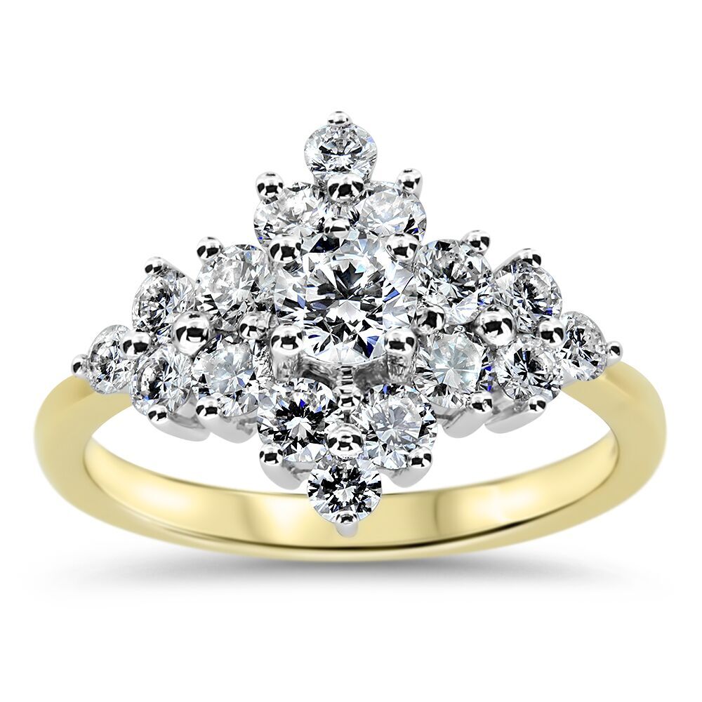 Gorgeous diamond cluster dress ring
