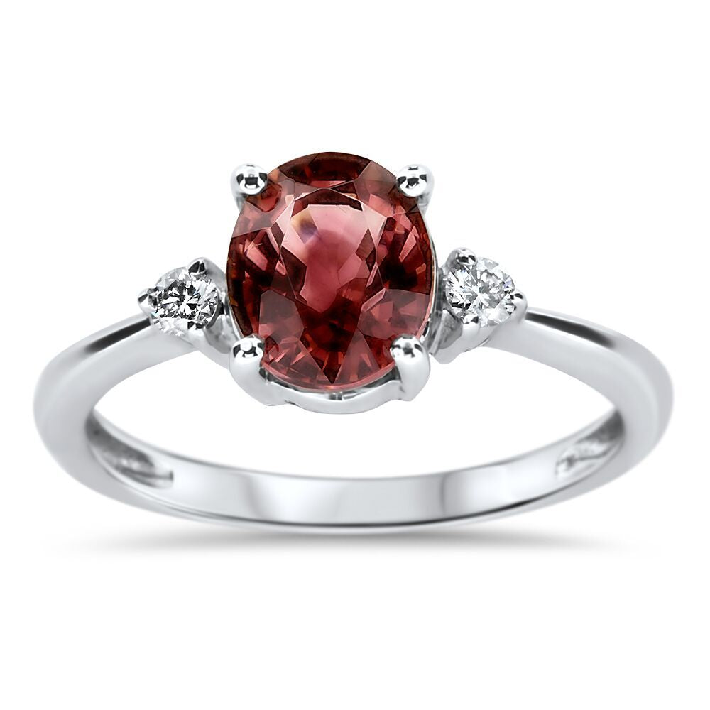 Unusual beautiful ginger coloured Natural Tourmaline and diamond ring
