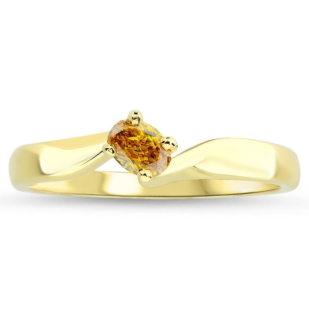 Beautiful Vivid Yellow Gold colour diamond ring