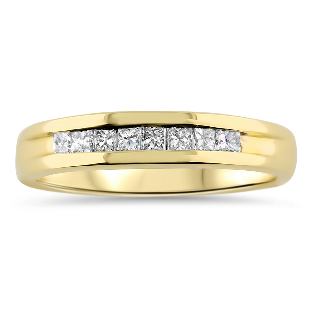 18ct Yellow Gold Princess -cut  channel set Diamond ring