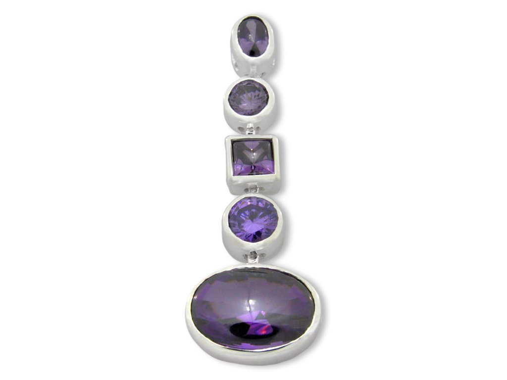 Purple cubic zirconia pendant