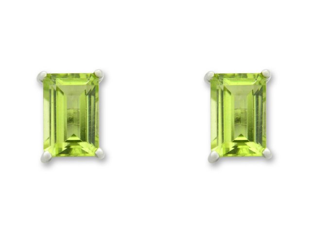 Peridot white gold earrings