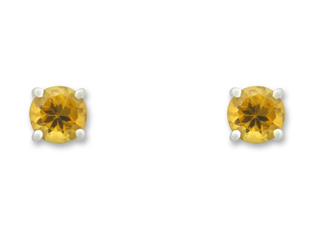 4mm citrine white gold earrings