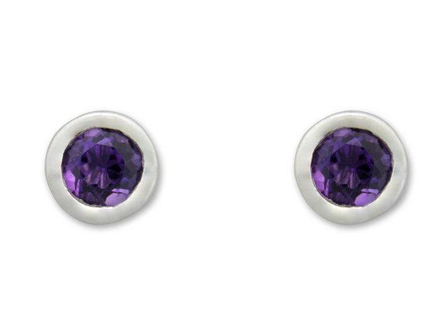 4mm amethyst white gold earrings